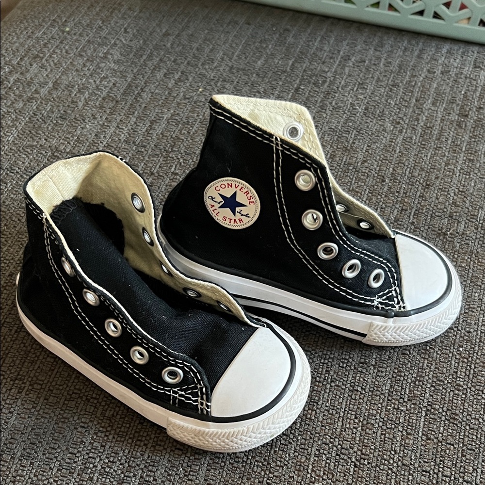 Converse Kids Black and White High-Top Sneakers